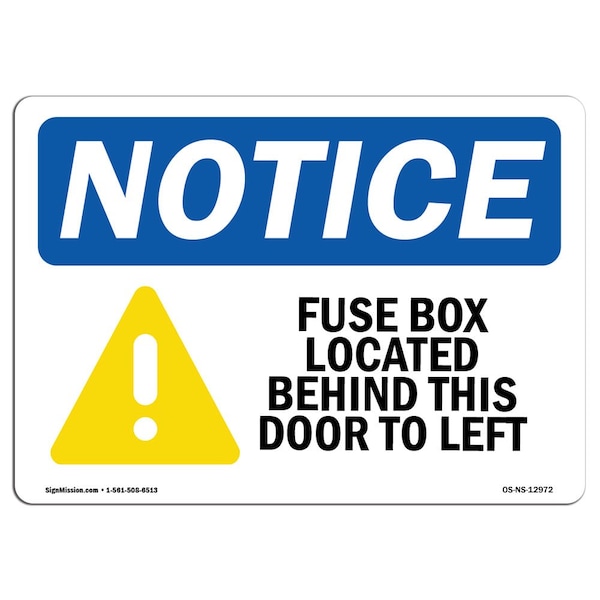 Sign, 3.5" H, Fuse Box Located Behind Sign With Symbol, Landscape, NS-D-35-L-12972-10PK